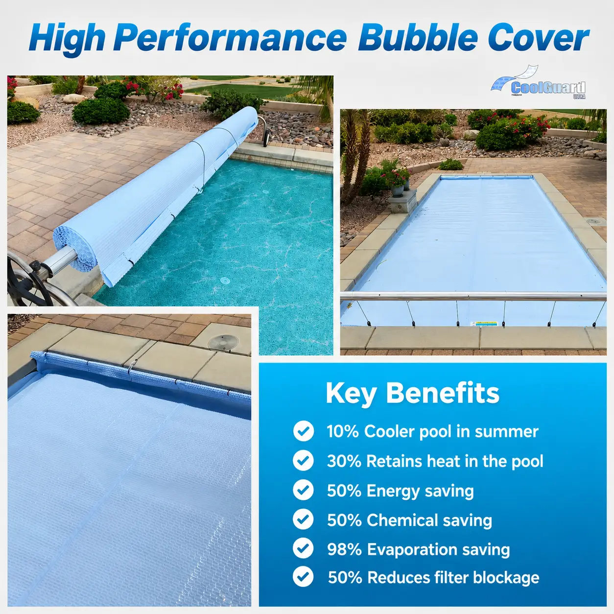 High performance bubble pool cover